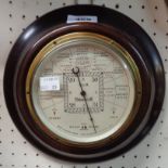 A 20th Century polished wood cased aneroid wall barometer by Short & Mason