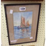 FMG: a framed view of a Brixham trawler - signed and with pencil inscription verso