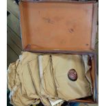 A record case and a suitcase both containing 78rpm records