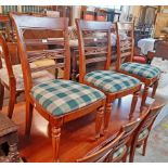 A set of six Eastern hardwood framed standard dining chairs in the 19th Century style with