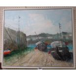 Robert "Rob" Smith (Dawlish): a framed mixed media painting on board entitled "Low Tide St.