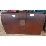 Old leather satchel style briefcase