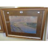C. B. Core: a gilt framed and slipped watercolour entitled "The River Gannel, Newquay, Cornwall" -