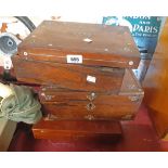 Four teak wooden boxes - for restoration