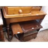 A 36" Victorian mahogany side table with moulded top, set on turned and tapered legs