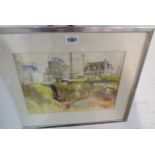 Samuel Dodwell RI: a framed watercolour entitled "Shore at Trevignon (Brittany)" - signed and with
