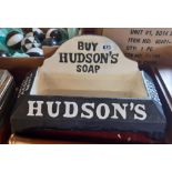 A modern reproduction painted cast iron Hudson's dog water bowl