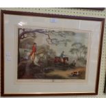 A pair of framed reproduction hunting prints after Samuel Hewitt, being plates No. 2 and 3, with