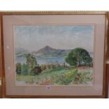 Scott-Brown: a large gilt framed watercolour entitled "Bay of St. Tropez" - signed and dated '77,