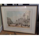 Thomas Shotter-Boys: two framed coloured lithographs one depicting Regent Street looking towards the