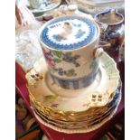 Assorted china including Carltonware floral pattern plates, Lockett & Hulme Opaque pearlware jug,