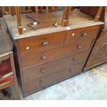 A 3' 6" 19th Century mahogany chest of two short and three long graduated drawers - for re-