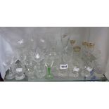 Assorted cut and other glassware