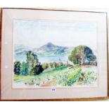 Scott-Brown: a large gilt framed watercolour entitled "Bay of St. Tropez" - signed and dated '77,