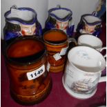 Assorted ceramics including a set of three graduated Stafordshire Toby jugs, etc.