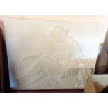 A reproduction plaster wall plaque of a classical maiden