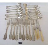 A quantity of French Minerva marked white metal cutlery