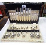 A vintage cased Ryals silver plated six place cutlery set - 1 teaspoon missing