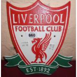 A painted iron Liverpool FC sign