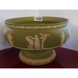 A Wedgwood green Jasperware pedestal bowl