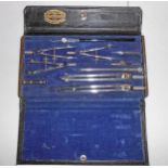 A cased Thornton drawing set