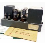 A mid 20th Century Quad II power amplifier with original valve, Quad brochure and instruction book