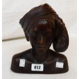 An Indonesian carved wood bust