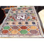A stained glass portico panel "21" (some minor damage) - sold with another