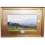 J. Whitely (R.D. Sherrin): a gilt framed and slipped gouache, depicting a moorland landscape with