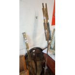 Two vintage folding music stands