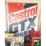 A large modern reproduction printed tin Castrol GTX sign