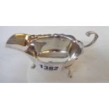 A silver sauce boat in the antique style - Birmingham 1960