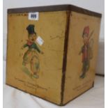 A vintage Chadwell Biscuit tin with photographic images of the Chadwell Spring and child