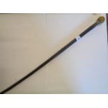 An old military swagger stick with Gurkha badge - a/f