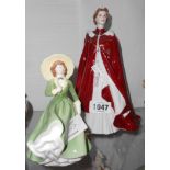 A 2006 Royal Worcester figurine of Queen Elizabeth II - sold with a Coalport figurine Sarah Jane