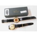 A vintage Smiths De Luxe goldtone cased gentleman's wristwatch with original box - no papers and