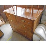 A 3' 8" late Georgian mahogany chest of two short and three long graduated drawers, set on bracket