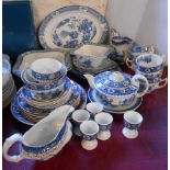 A quantity of Woods blue and white Yuan pattern china - sold with a quantity of Parrott & Co.