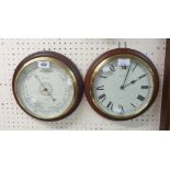 A 10" diameter modern Comitti of London polished wood cased aneroid wall barometer - sold with a