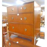 A 30 1/2" reproduction mahogany chest of two short and two long graduated drawers, set on splayed