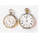A marked 935 white metal cased crown wind lever pocket watch - sold with a continental white metal