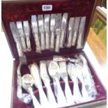 A canteen containing a part set of Latham & Owen silver plated Kings pattern cutlery