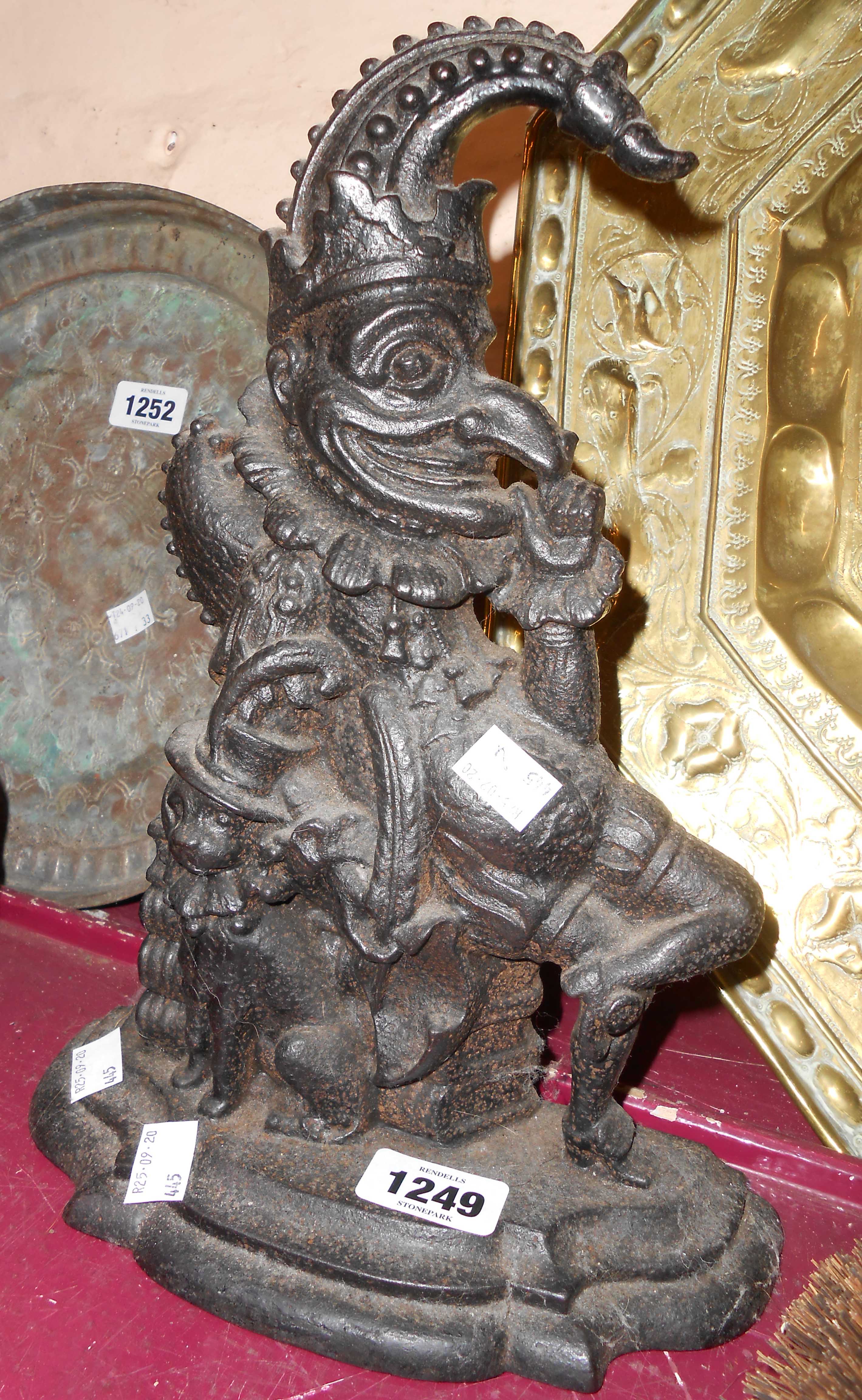 A Victorian cast iron Mr Punch doorstop