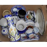 A box containing assorted china