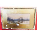 Robert Winchester-Fraser: a damaged gilt gesso framed and slipped watercolour, depicting a view near