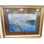C. B. Core: a gilt framed and slipped watercolour entitled "The River Gannel, Newquay, Cornwall" -