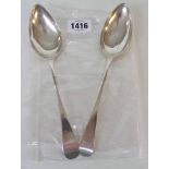 A pair of George III silver tablespoons - Newcastle 1808
