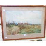 Parker Hagarty: a framed watercolour entitled verso "Suffolk Flat Lands" - signed