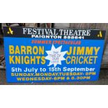 Two theatre advertising signs for the Festival Theatre Paignton