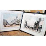 Thomas Shotter-Boys: two framed coloured lithographs one depicting Regent Street looking towards the